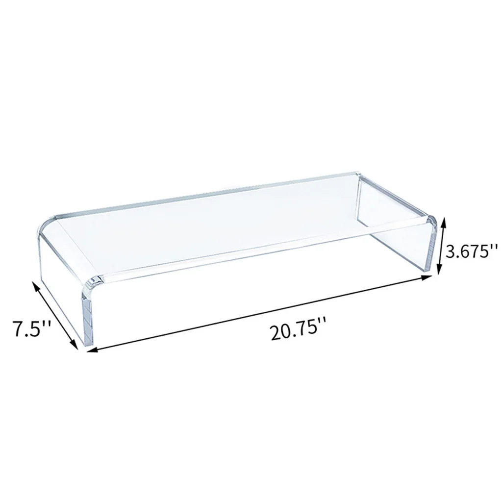 School Clear Acrylic Monitor Stand Desk Computer Screen Riser Tray Holder