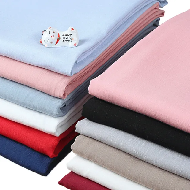 Cotton Linen Cloth Garment Fabric Pure Pigment Color Artificial Linen Material Handmade Diy Clothes Fabrics for Sewing by Meter 1