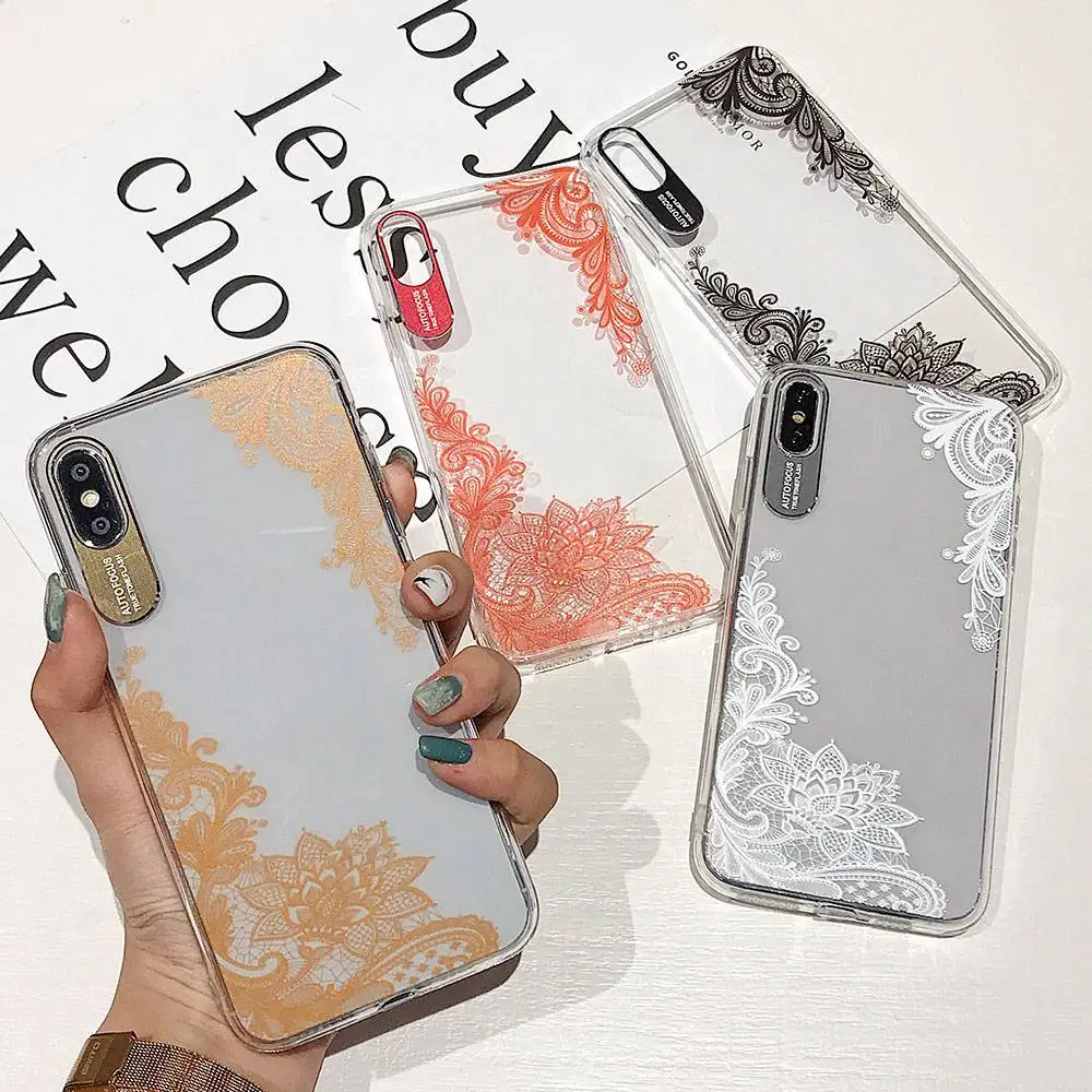 KISSCASE Lace Phone Case For iPhone XS MAX XR X 7 8 Plus 6 6s Soft Silicone Back Cover Funda |