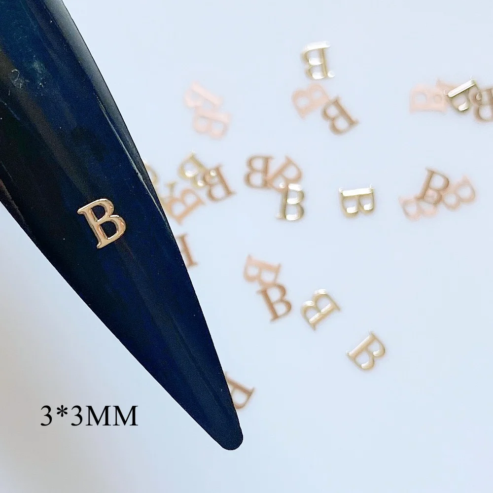 52 Pieces Letters Nail Stud Stickers Alloy Rhinestone Letter Charms 3D  Capital Letters Nail Studs Alphabet Nail Charms English Nail Decoration for