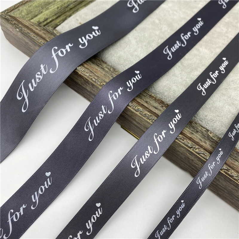 Printed "Just For You" Design Polyester Ribbon Romantic Gift Packaging Belt For Wedding Christmas Decoration 10/20/25/38mm ribbon decoration,ribbon supplies,christmas ribbon,wrapping ribbon,polyester ribbon