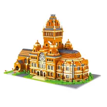 Lezi lz8033 harvard universidade miniatura diamante pequena partícula adulto alta dificuldade de descompressão puzzle montagem modelo