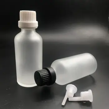 

50pcs 50ml Empty Frosted Glass Euro Orifice Dropper Bottles Essential Oil Liquid Aromatherapy Pipette Vials Containers Glass Jar
