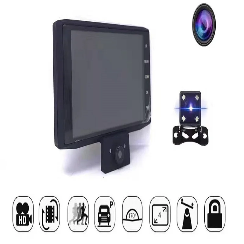 

Z33 Car DVR 3 Cameras Lens 4.0 Inch Dash Camera Dual Lens With Rearview Camera Video Recorder Auto Registrator Dvrs Dash Cam