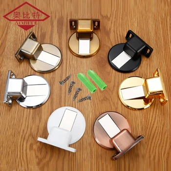 

AOBT 7-Color Available Invisible Door Stopper Zinc Alloy Punch-free Magnetic Hidden Door Holders Doorstop Furniture Hardware