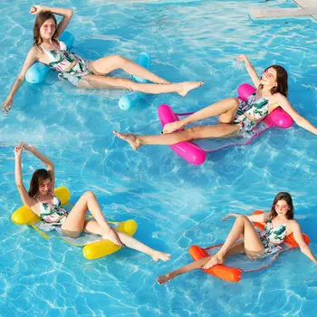 

Floating Bed Foldable Dual-use Backrest Floating Row For Swimming Air Mattresses Hammock With Net For Swimming Pool