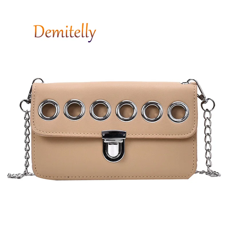 Модные женские сумки с цепочкой новые металлические украшения колец