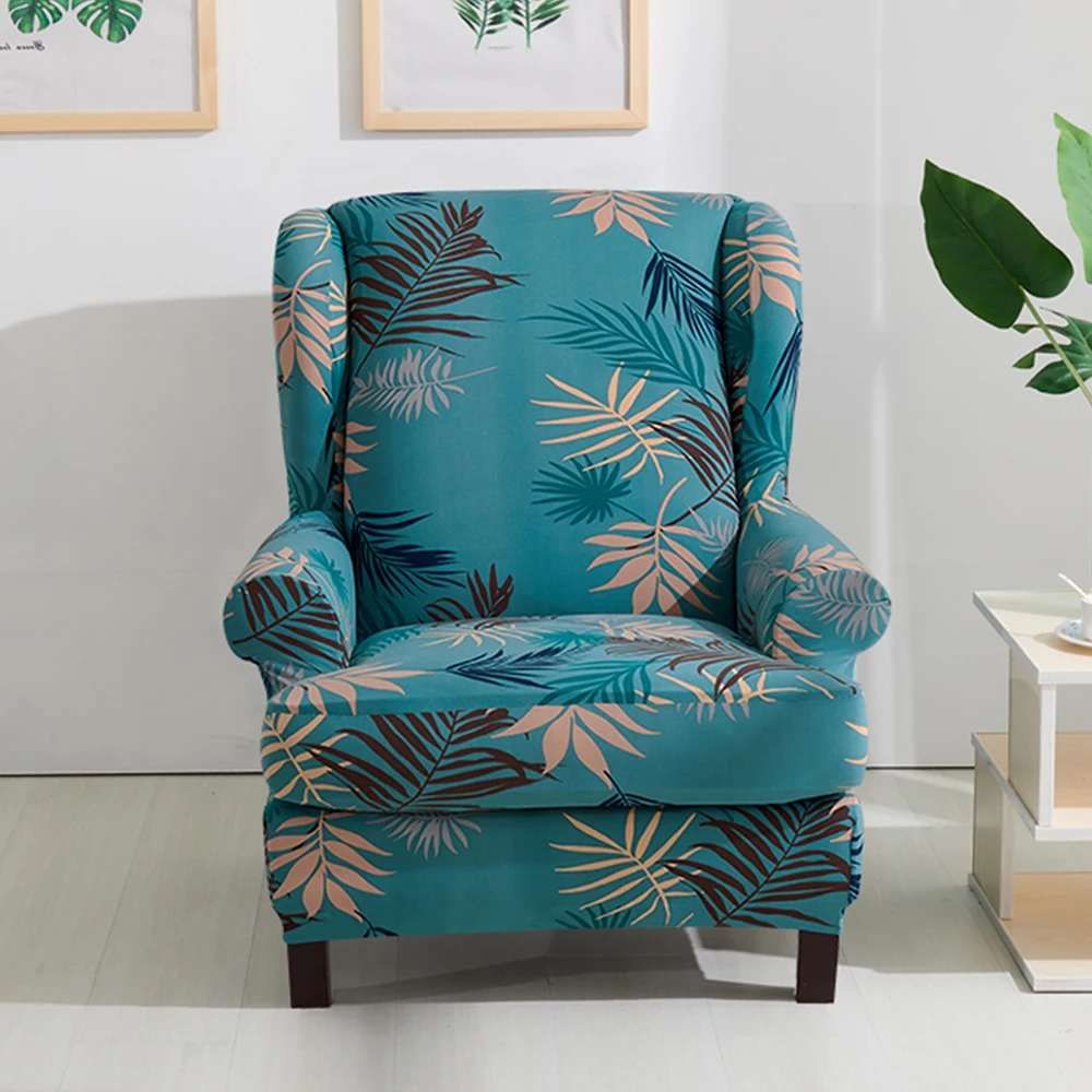 2 шт. съемный чехол для дивана крыло чехол для кресла Wingback крышка печатное кресло стрейч протектор