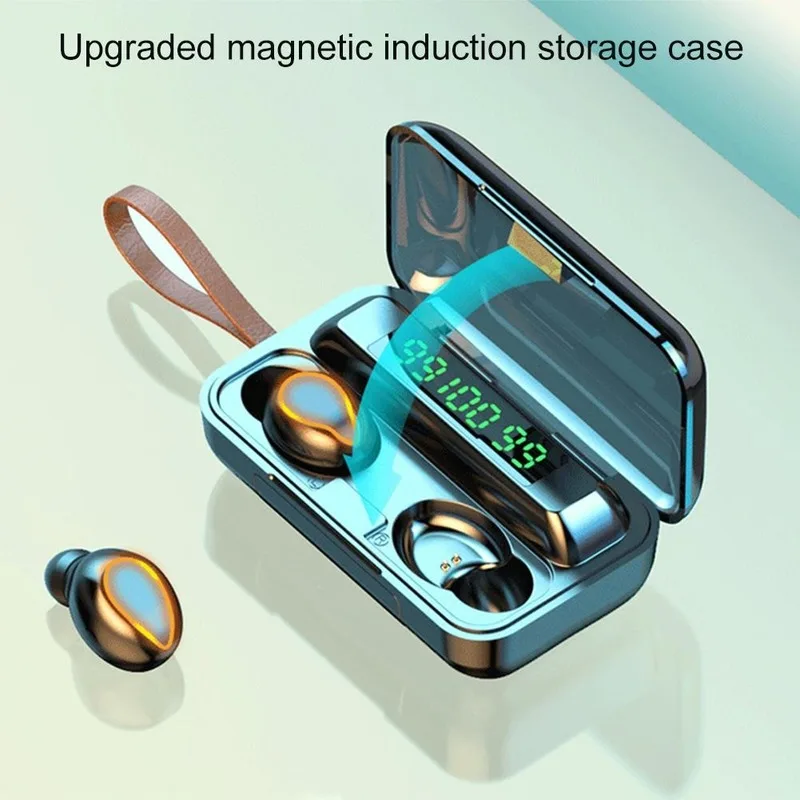 

Wireless Bluetooth Headset TWS 5.0 Mini HIFI Sports Bilateral Stereo Earbuds LED Colorful Light Effect Power Display