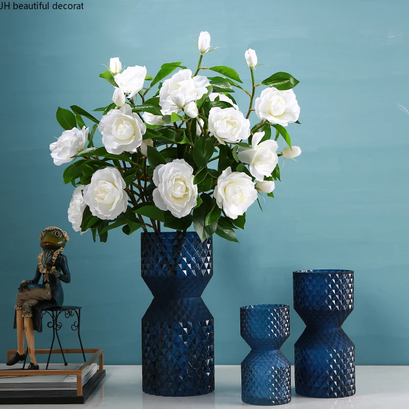 

Cylindrical Vase Decoration Living Room Glass Bottle Hydroponic Dining Table Dried Flower Decoration Home Decoration Accessories