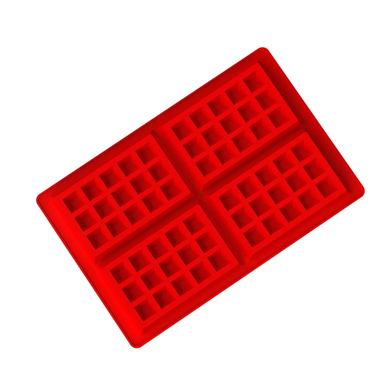 four square type Круглая форма в форме сердца/прямоугольной формы для вафель серия Diy инструмент для выпечки силиконовая форма для печенья антипригарная кухонная форма для выпечки - Цвет: four square type