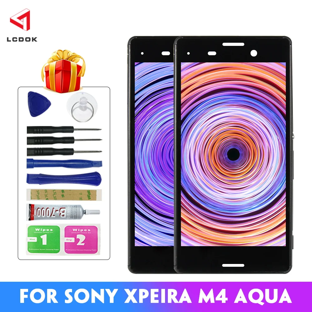 100% тестовый ЖК дисплей для sony Xperia M4 Aqua E2303 E2306 E2353 E2333 кодирующий преобразователь