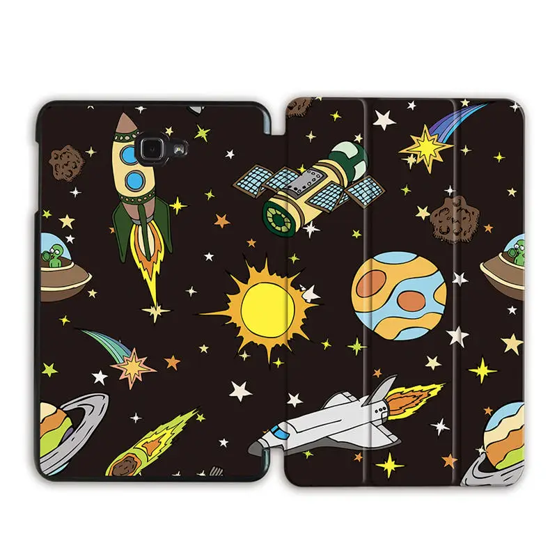 SS04 MTT чехол из искусственной кожи для samsung Galaxy Tab A, 10,1 дюймов, SM-T580, T585, Funda, мультяшная планета, откидная подставка, умный чехол, чехол для планшета - Цвет: SS04