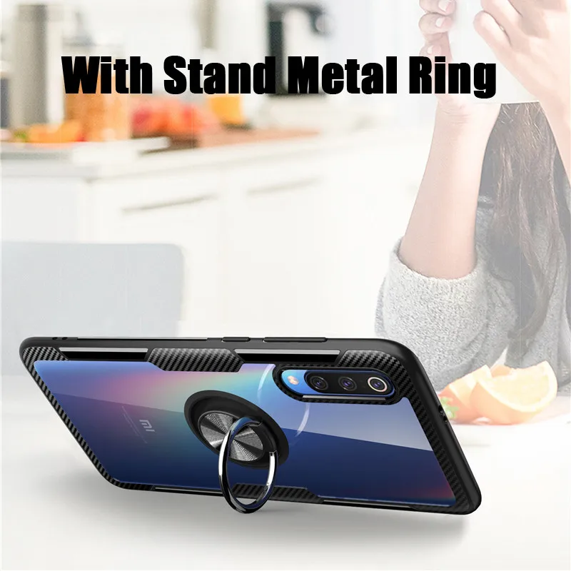 Прозрачный чехол для Xiaomi mi 9 8 SE mi 9 mi 8 mi 8 Pro Lite с кольцом и подставкой, прозрачный противоударный защитный чехол Xiaomi mi 9T mi 9 8 Pro
