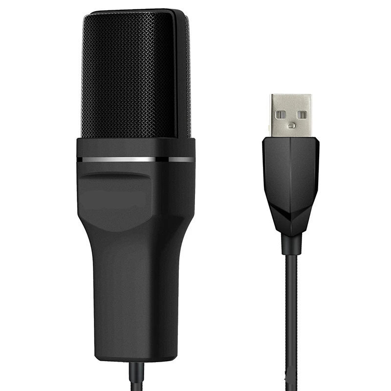 Черный SF-777 FELYBY USB микрофон с подставкой и поп-фильтром двухслойный подвесной Штатив для ПК или Mac YouTube видео запись - Цвет: Черный