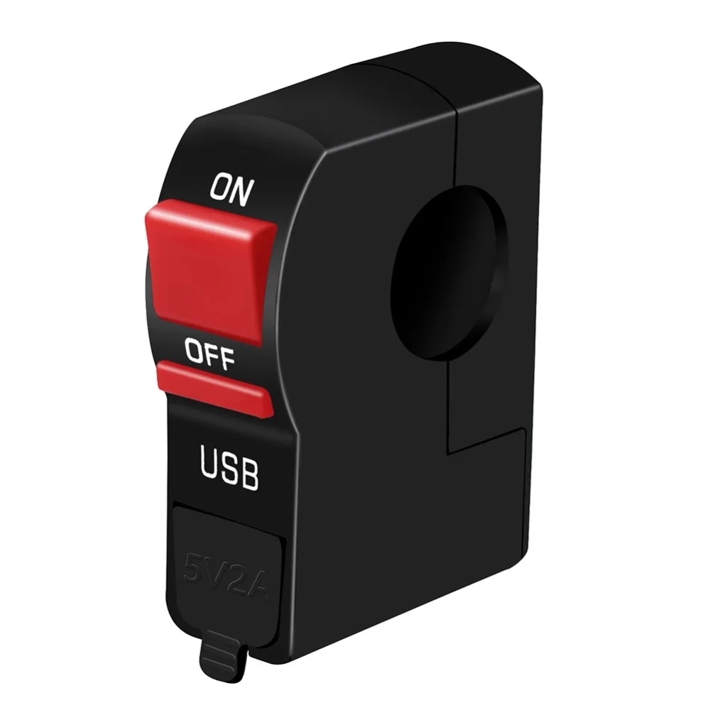 12 В зарядное устройство на руль мотоцикла переключатель USB МОТОЦИКЛ ABS телефон зарядное устройство электрический пусковой переключатель разъем кнопочный переключатель