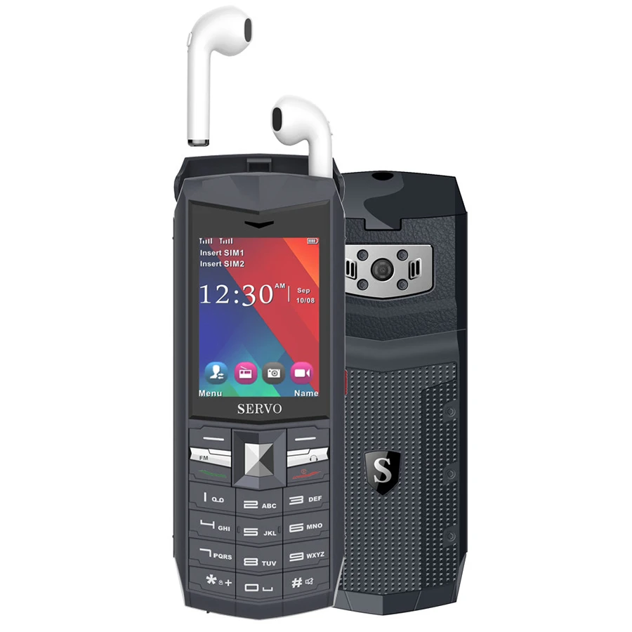Серый SERVO R26 2," мобильный телефон TWS 5,0 Bluetooth беспроводные наушники Разблокировать сотовый телефон 3000 мАч power Bank телефоны мобильный телефон на две sim-карты - Цвет: Серый