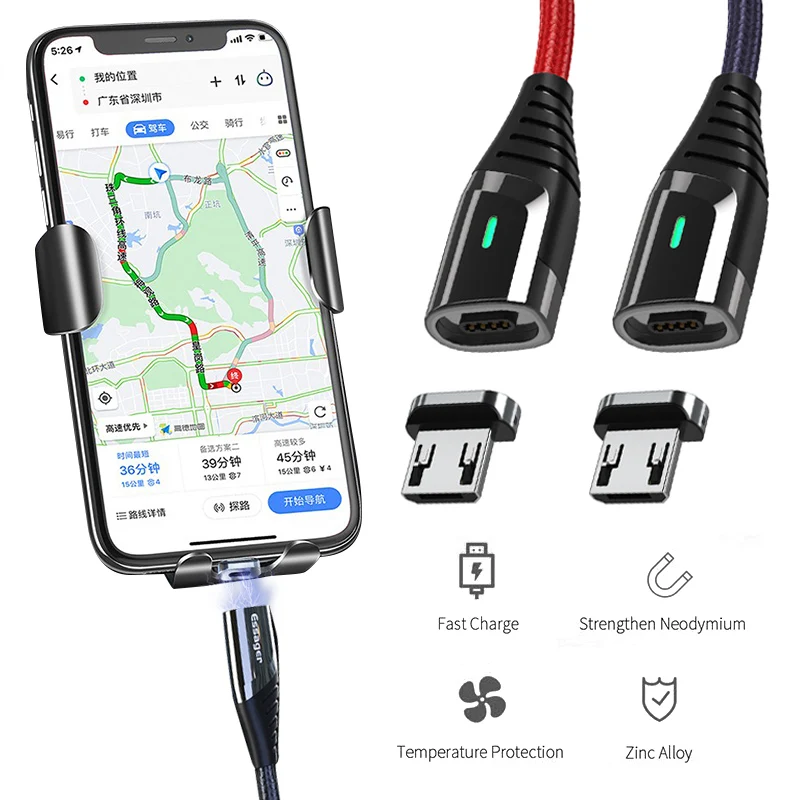 Essager Магнитный Зарядное устройство Micro USB кабель провод для быстрого заряда шнур USB микромагнит мобильного телефона Кабели для Iphone для samsung