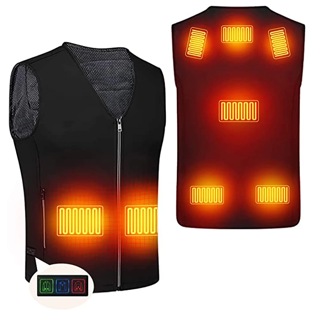 Men Jacket heated Winter womens Warm vest Electric Thermal Waistcoat Fish Hiking Outdoor camping Infrared USB Heated vest Jacket