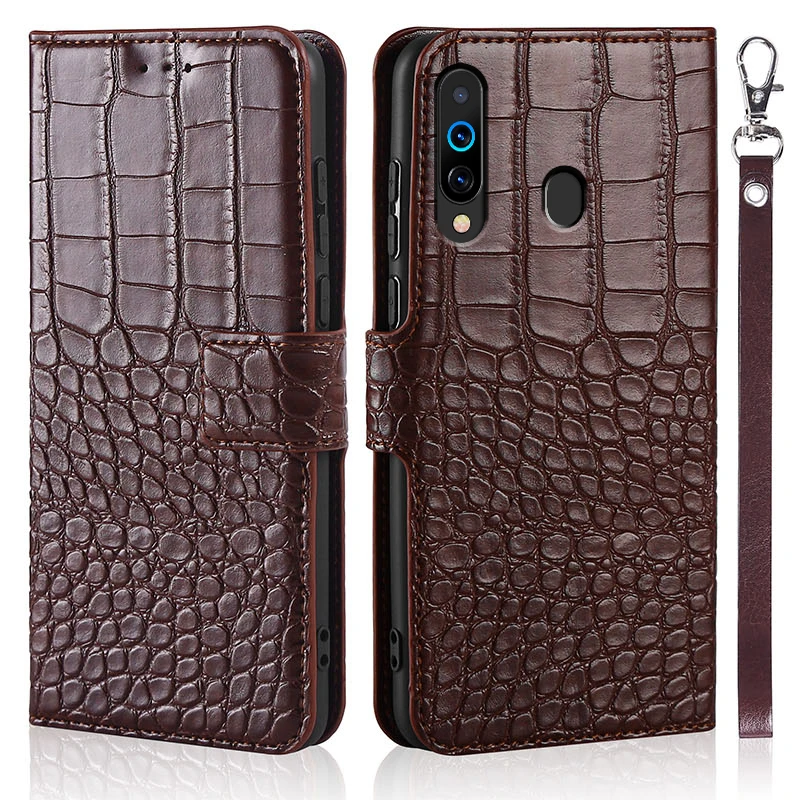 

Flip Phone Case For Samsung Galaxy A60 A 60 SM-A606F Cover Original Crocodile Texture Leather Luxury Coque Wallet Capa Holder