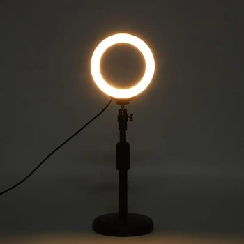 

PULUZ PU391 LED Ring Fill Light Mobile Phone Live Selfie Lamp Camera Table Selfie Lamp for Video Vlog Advertising
