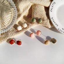 Цветное эстетическое шифоновое платье Модная держащая форму fair maiden платья Стиль серьги прилив восстановление древних способов Джокер веб-знаменитости серьги-гвоздики в виде снежинок для девочки