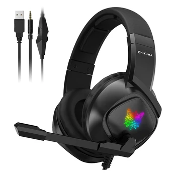 

K19 RGB USB Gaming Heaset Stereo Earphones for PS4 PC Gamer Headphones with Mic LED Light for Laptop Tablet Phone Game