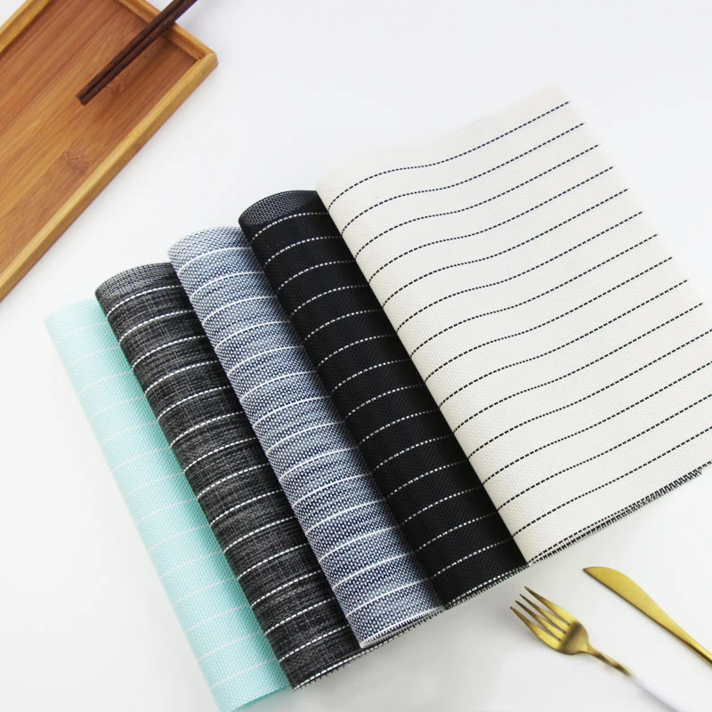 

Heat-Resistant Placemats Stain Resistant Anti-Skid Washable PVC Table Mats Woven Vinyl Placemats for Dining Table