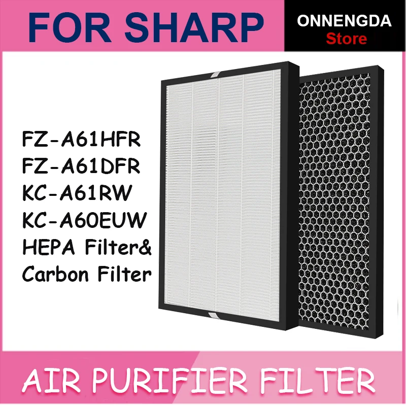 

For Sharp FZ-A61HFR FZ-A61DFR Replacement Air Purifier HEPA & Deodorizing Filter for KC-A61RW KCA60EUW