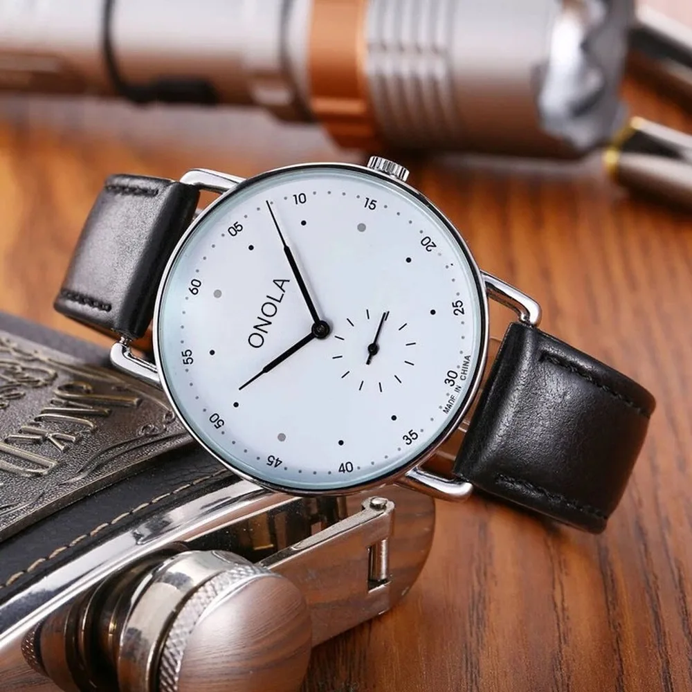 ONOLA luxury brand quartz origin watch men 2019 Thin Case classic Vintage wristwatch waterproof unique Slim men Merry Christmas