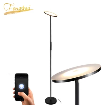 

Modern LED Floor Lamp Adjustable Dimming Floor Light Lighting Bedroom Standing Lamps for Living Room European Wooden Floor Lamp