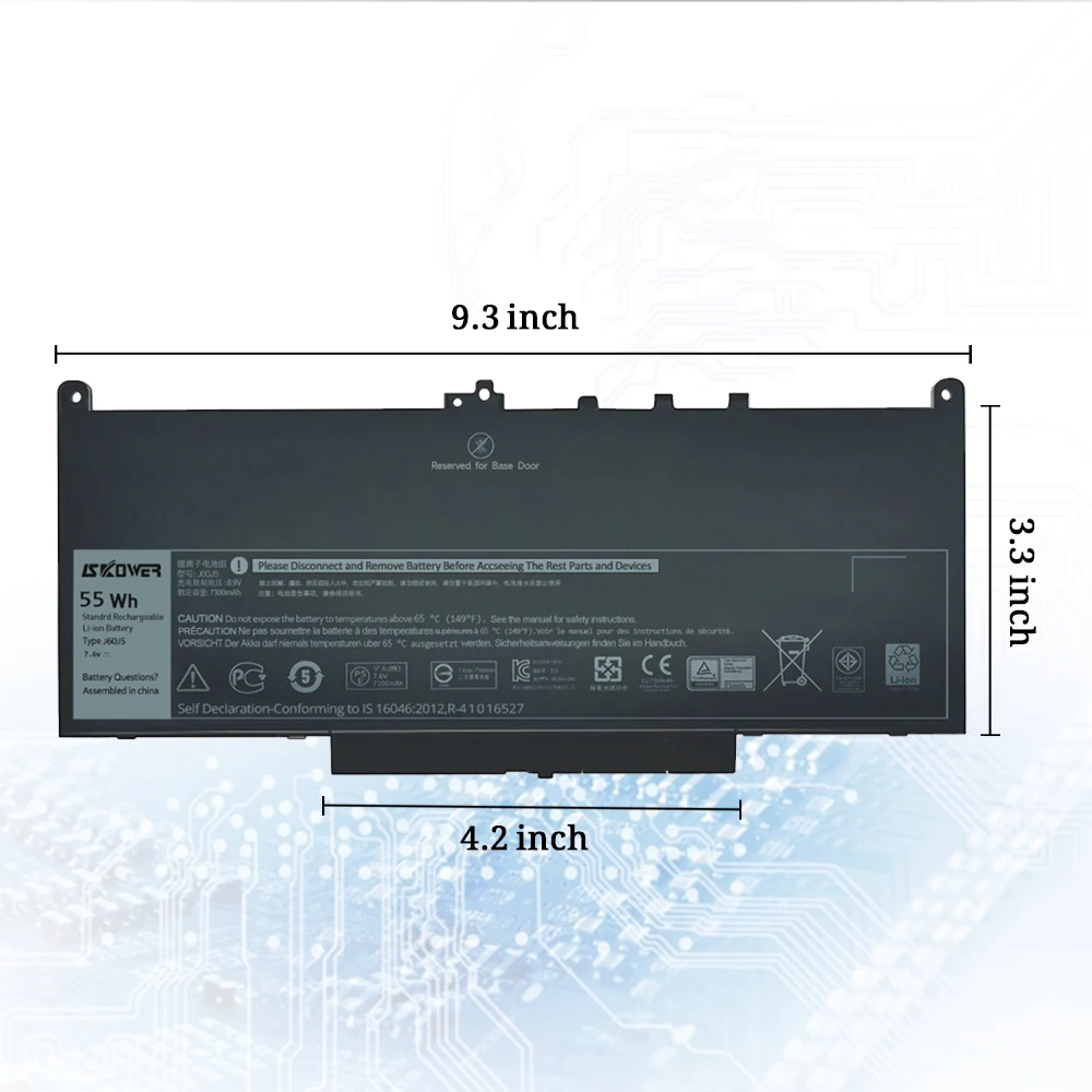 SKOWER 7,6 V 55WH J60J5 ноутбук Батарея для Dell Latitude E7270 E7470 серии R1V85 451-BBSX NJJ2H MC34Y 242WD