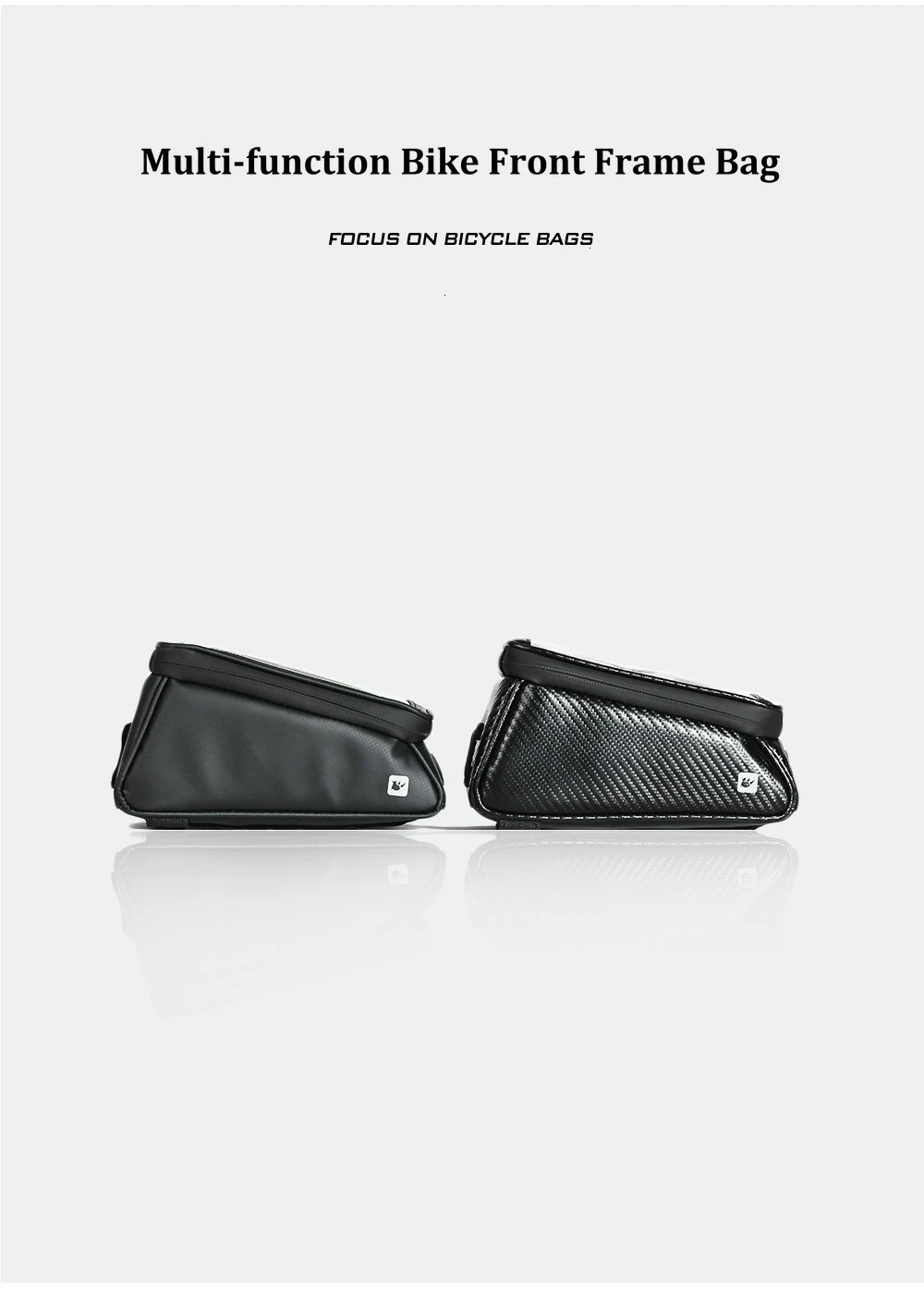 RHINOWALK Bicycle Front Tube Bag Rainproof Touch Screen Cycling Top Front Tube Frame Bags 5.86.0 Phone Case Bike Accessories (8)