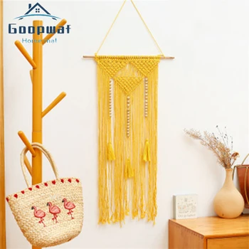 

New Macrame Woven Wall Hanging Boho Chic Bohemian Room Geometric Tapestry Art Beautiful Apartment Dorm Room Decoration