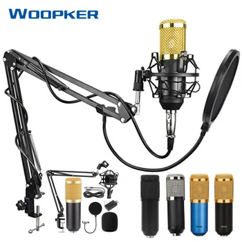 

BM800 Professional Computer Wired Microphone Set USB Sound Card NB-35 Anti-spray Singing Recording for Computer Karaoke KTV