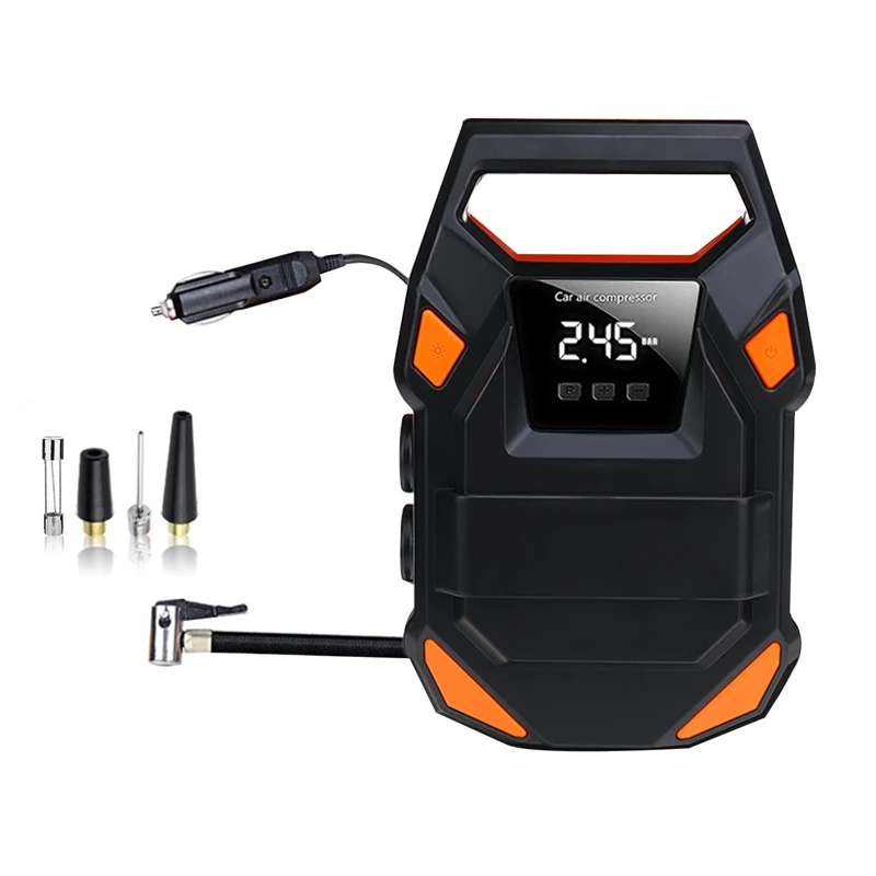 

12V 150 PSI HF Digital Portable Mini Car Wheel Tire Inflatable Pump Air Compressor Electric Inflating Machine Nozzle