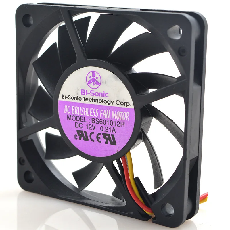 Original FOR bairi bi-sonic BS601012H 12V 0.21a 6CM 6010 3-wire cooling fan