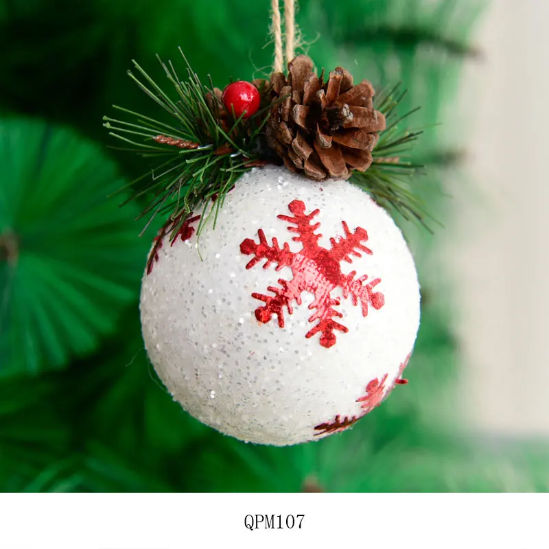1 шт. рождественские украшения идиллический шар Mall отель Рождественская елка украшение кулон из пеноматериала Мешковина шар Декор для дома - Цвет: WE0099G