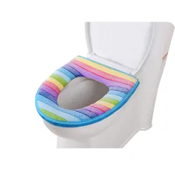 Comfortable Toilet Seat Soft Cloth Washable Lid Top Cover Pad Bathroom Warmer Winter Toilet Seat Cover Antibacterial 2021New #