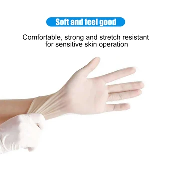 

100Pcs/set White Disposable Gloves PVC Gloves Household Cleaning Work Garden Gloves Universal Left Right Hand For Fishing Gloves