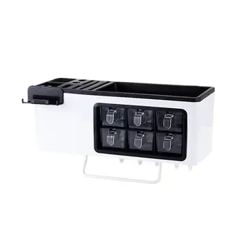 

Kitchen Wall Mount Cutlery Spice Seasoning Storage Box Rack Shelf Home Organizer Multifunctional seasoning storage box