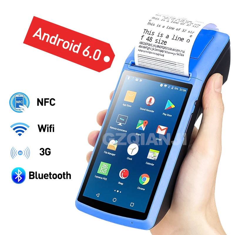 

POS PDA Android Wireless Bluetooth Printer 58mm WIFI Barcode Barcode Reader Handheld Terminal Loyverse POS Printer PDA 3G OTG