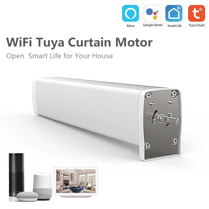 Smart Wifi шторный мотор беспроводное приложение Tuya Smart Life дистанционное управление Поддержка Amazon Alexa/Google Assistant/IFTTT Голосовое управление