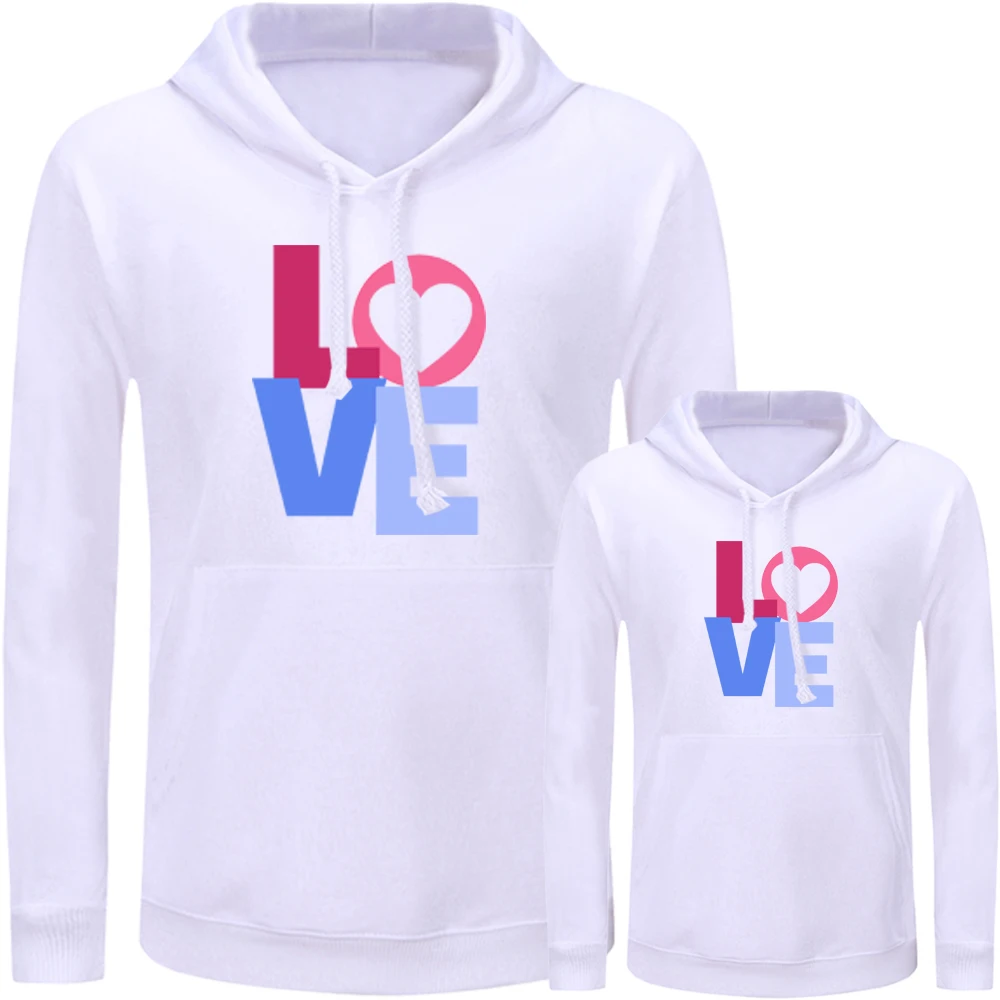 Hand Love Galaxy Space Infinity Design Matching Family Outfits Hoodies Dad Mom Daughter Son Sweatshirts Printed Pullovers Gift - Цвет: JdWM1417W