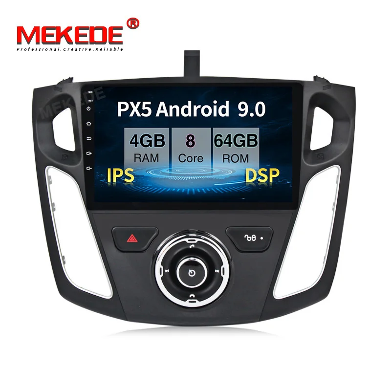 Best PX5 4GB+64GB Android 9.0 Car multimedia system radio player for Ford focus 2011-2016 with gps navigation WiFi BT DSP IPS NAVI 1