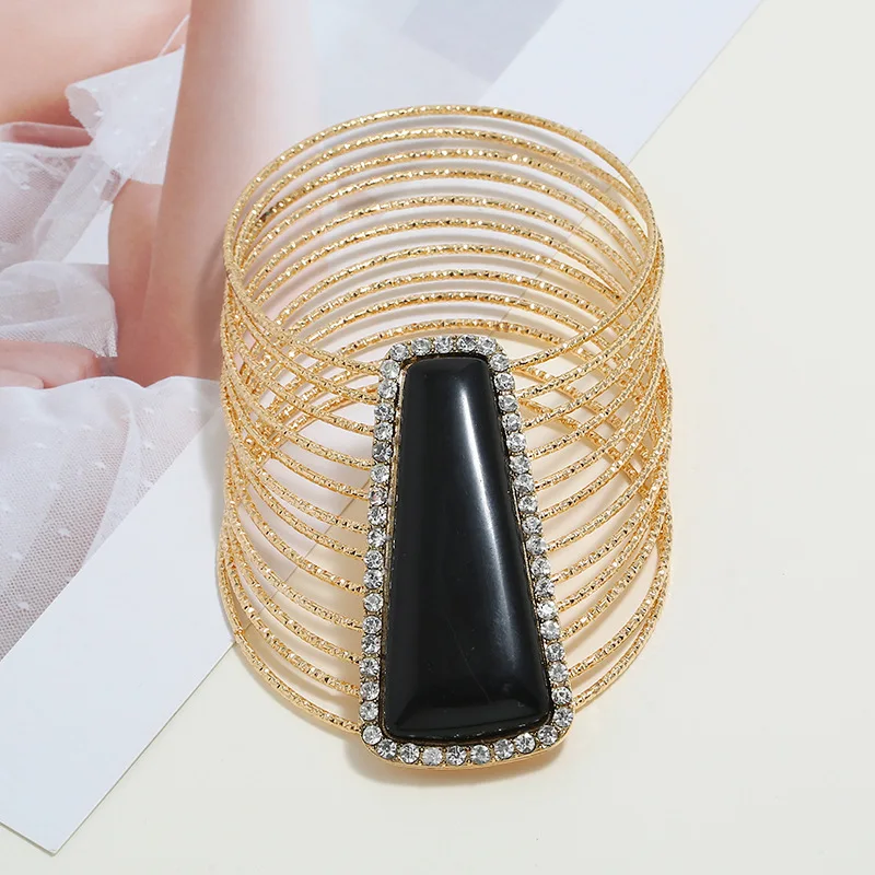 Lzhlq геометрический круглый многослойный проволочный браслет 5 стилей Браслет-манжета для женщин модные ювелирные аксессуары