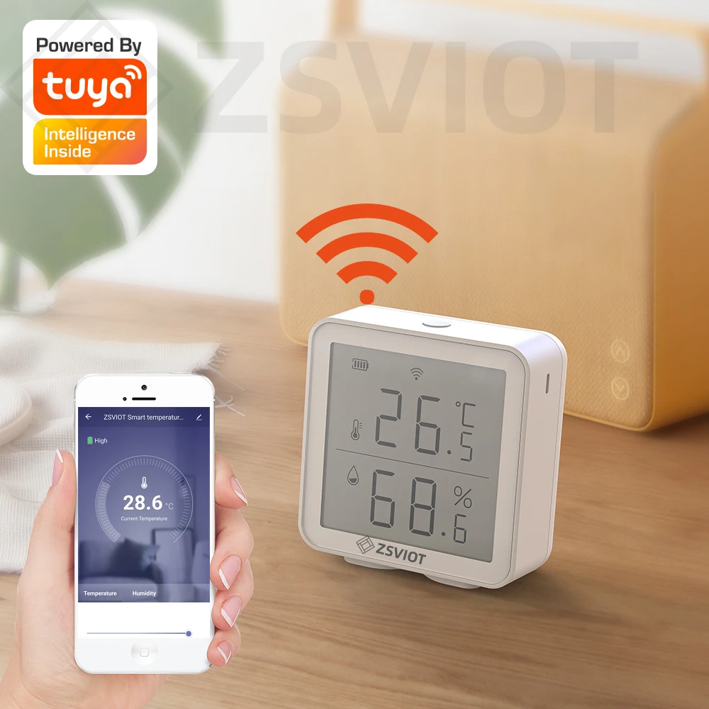 Tuya WiFi 2.4G Thermometer LCD Display Sensor Smart Home Indoor Outdoor Temperature Humidity Hygrometer Digital APP Control|Building Automation| - AliExpress