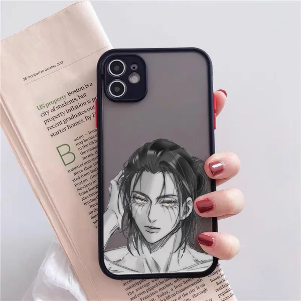 Anime Japanese Allen Attack On Titan Phone Case For Iphone 12 13Mini 11 Pro XS MAX 8 7 6 Plus X SE2020 XR Hard Fundas Coque Case black Allen 10