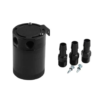 

Universal Aluminum Alloy 3-Port Oil Catch Can, 2 Inlets 1 Outlet-Black