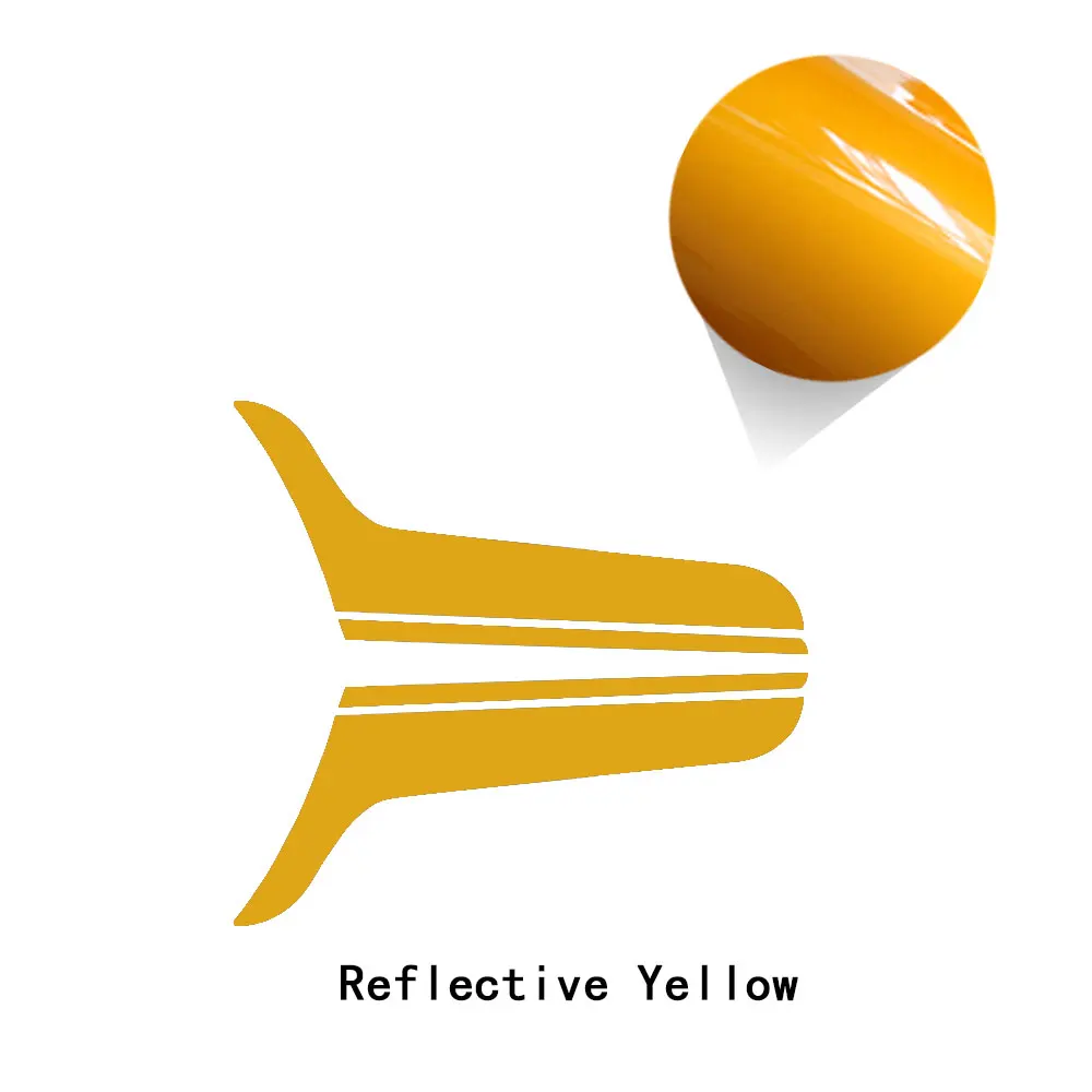 Car Styling Hood Decal Bonnet Stripe Vinyl Stickers for Mini Cooper Countryman Clubman Paceman Coupe R60 R56 R57 F55 F56 F60 R55 - Color Name: Reflective Yellow